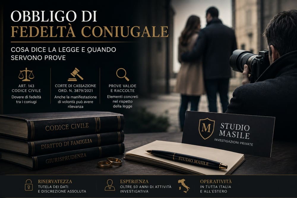Investigatore privato durante un'attività di osservazione per accertare un caso di infedeltà coniugale